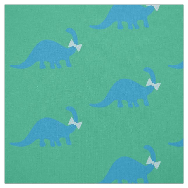Tissu l motif mignon de dinosaure de vert bleu (Échantillon)