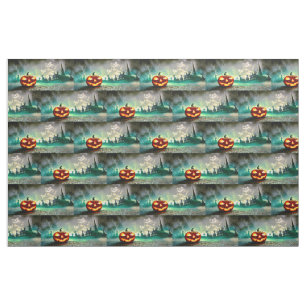 Tissu La citrouille lumineuse d'Halloween de SlipperyJoe