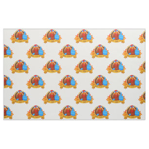 Tissu La conception amusante de Thanksgiving de style de