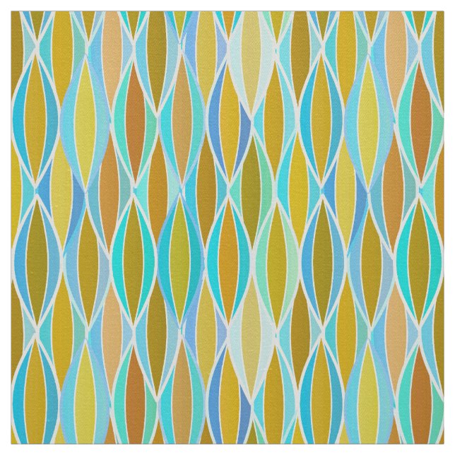 Tissu La copie de ruban de la moitié du siècle - (Échantillon)