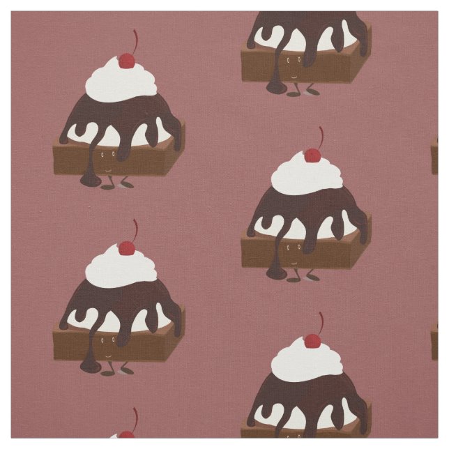 Tissu La crème glacée de sourire a complété le "brownie" (Échantillon)