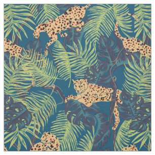 Tissu La jungle des léopards
