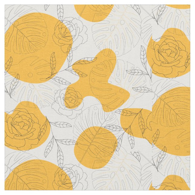 Tissu La ligne florale du jardin (Fermer)