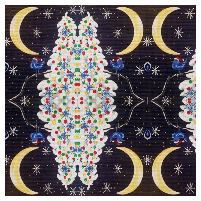 Tissu La Lune des Bluebird de Fête (Échantillon)
