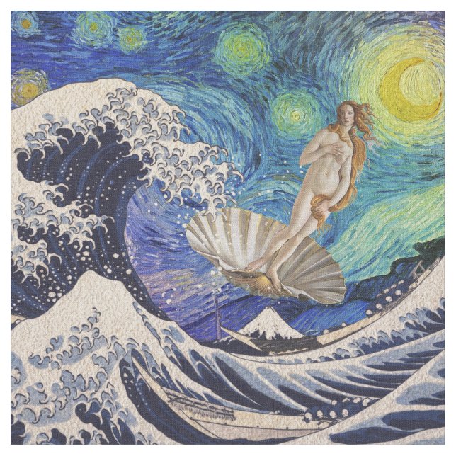 Tissu La naissance de Vénus à la Grande Vague (Fermer)