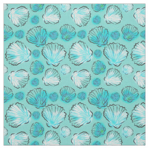 Tissu La plage a inspiré les coquilles turquoises de