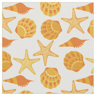 Tissu La plage orange Shell modèlent