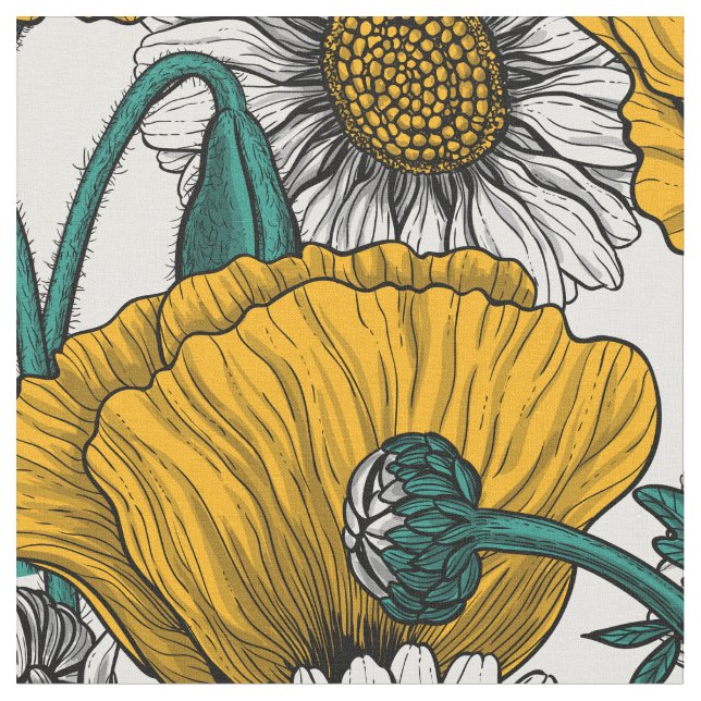 Tissu La prairie en jaune (Fermer)