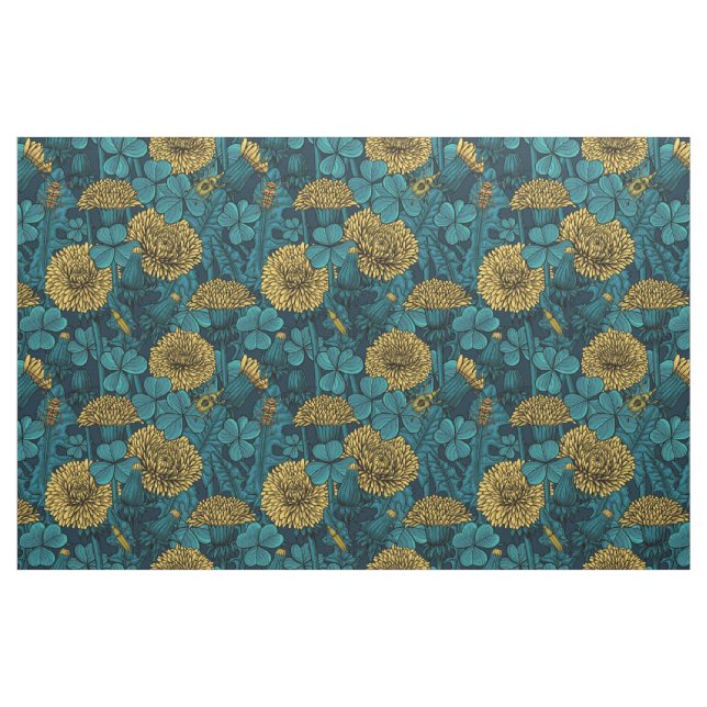 Tissu La prairie en jaune et bleu (Fat Quarter)