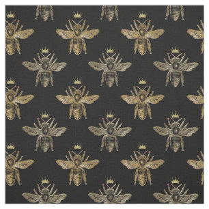 Tissu La Reine des abeilles en noir