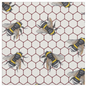 Tissu La ruche d'abeilles est blanche. Insecte des bourd