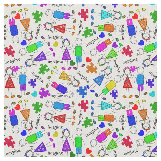 Tissu La sensibilisation sur l'autisme badine des (Fermer)
