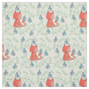 Tissu La souris mignonne aime le chat de Kitty