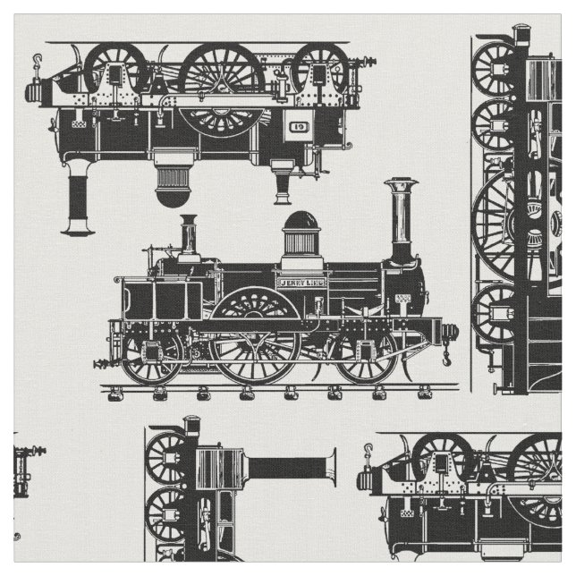 Tissu La vapeur forme les locomotives victoriennes (Fermer)
