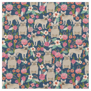 Tissu La Vintage Florale des Bulldogs français