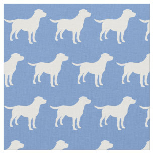 Tissu Labrador Retriever Chien Silhouette Lab Bleu clair