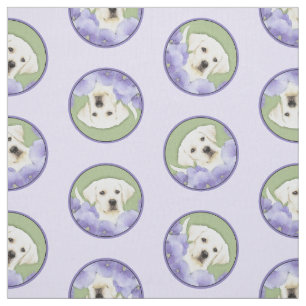 Tissu Labrador Retriever Puppy Peinture Chien Jaune Art
