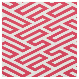 Tissu Labyrinthe rouge Géométrique