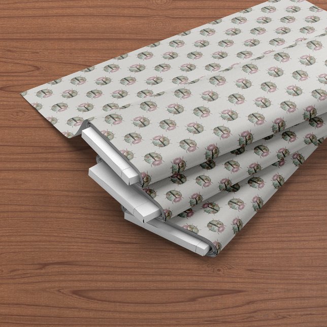 Tissu Ladybug Pink Vert Pays Chic Motif Floral (Créateur téléchargé)