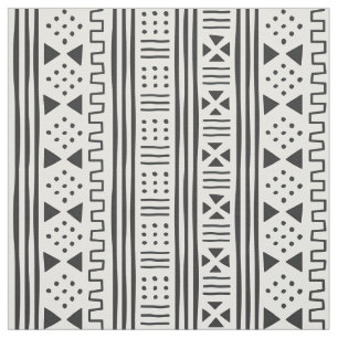 Tissu L'Africain blanc MudCloth du noir   a inspiré