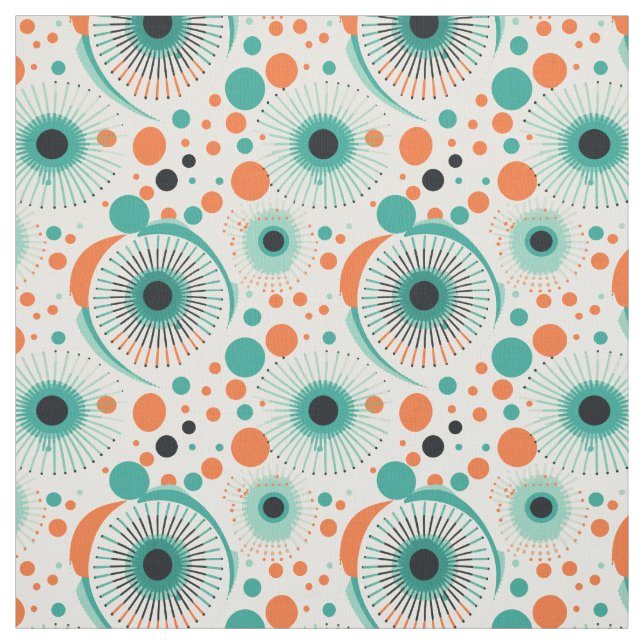 Tissu L'âge atomique des années 50 rétro (Échantillon)