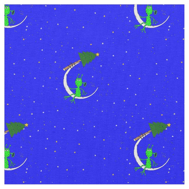 Tissu laide alien de Noël xmas lune (Fermer)