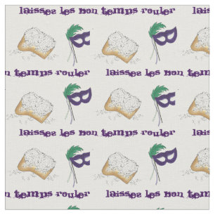 Tissu Laissez Les Bon Temps Rouler Mardi Gras Beignet