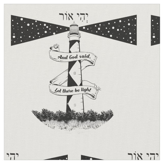 Tissu LAISSEZ-Y UN phare LUMINEUX noir et blanc (Fermer)