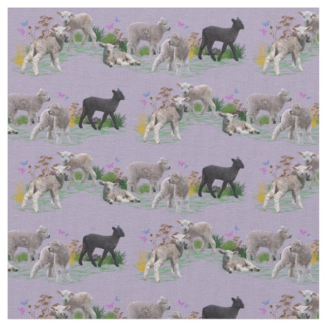 Tissu Lamb Meadow (Lilas) (Fermer)