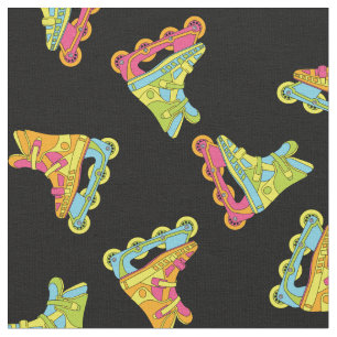 Tissu Lames à rouleaux 90's mignonnes patins