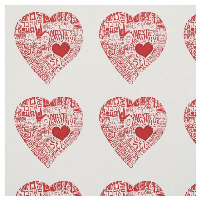 Tissu L'Amour Dans De Nombreuses Langues (Échantillon)