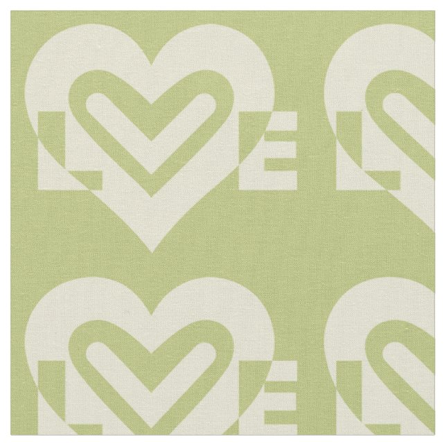 Tissu L'amour dans Sage Green (Fermer)