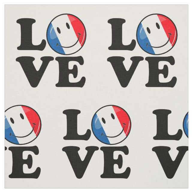 Tissu L'Amour du drapeau souriant français (Échantillon)
