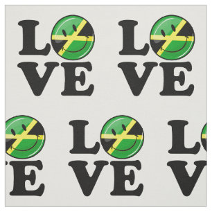Tissu L'amour du drapeau souriant jamaïcain