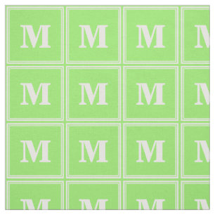Tissu Landes vertes de chaux monogrammes