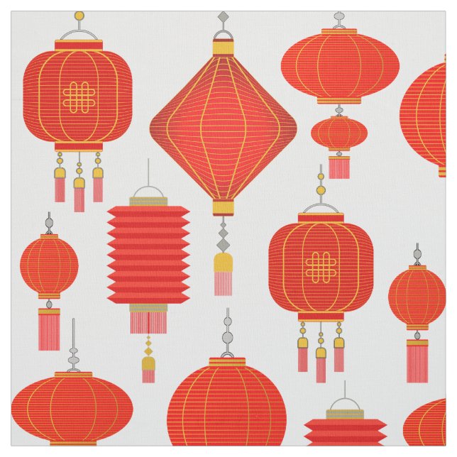 Tissu lanternes chinoises (Échantillon)