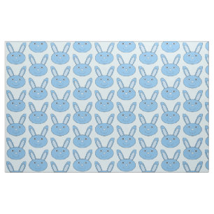 Tissu Lapin Bleu Garçon Visage Printemps Pâques