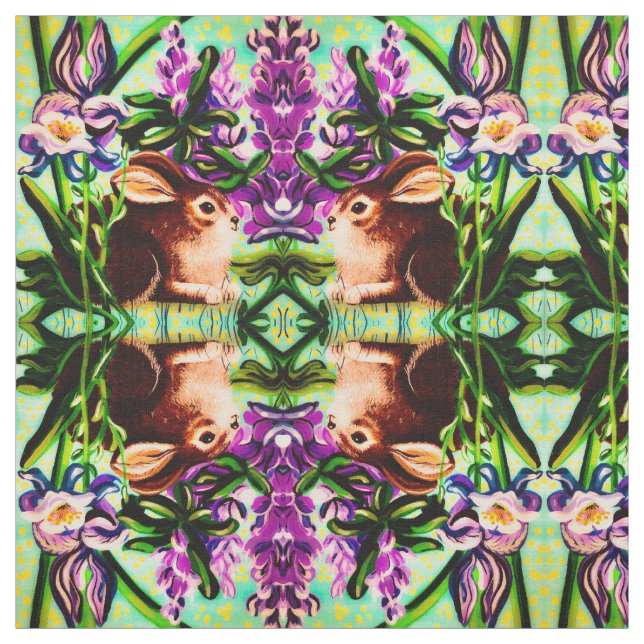 Tissu Lapin dans la ronde (Échantillon)