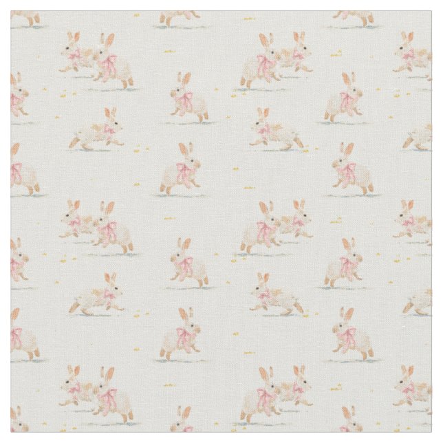 Tissu lapin de Pâques coquette rose (Fermer)