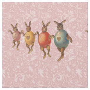 Tissu Lapin de Pâques Œufs Dansants