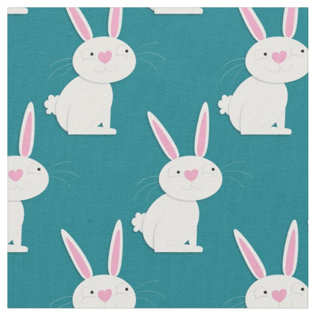 Tissu Lapin Mignon Dessin Animé Enfants (Fermer)