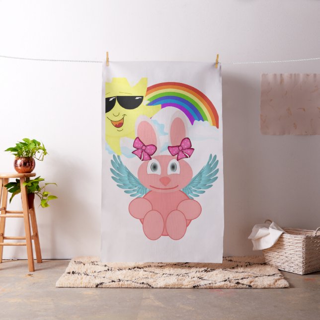 Tissu Lapin rose Sun Rainbow Fabric (In Situ)