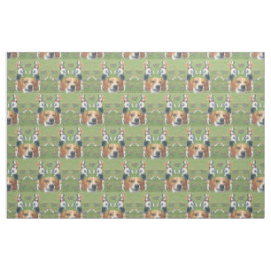Tissu Lapins et beagles clignotants drôles de beagle
