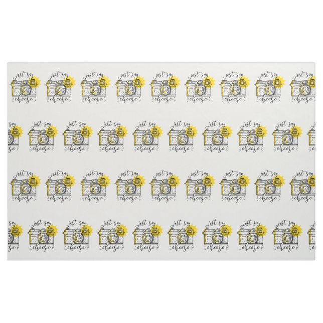 Tissu L'appareil-photo vintage indiquent juste le (Fat Quarter)