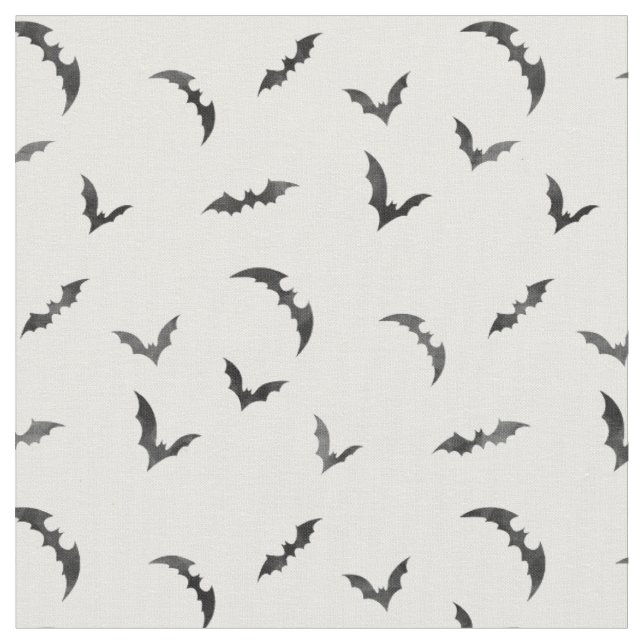 Tissu L'aquarelle manie la batte Halloween (Fermer)