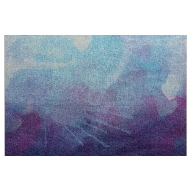 Tissu L'aquarelle pourpre bleue éclabousse la conception (Yard)