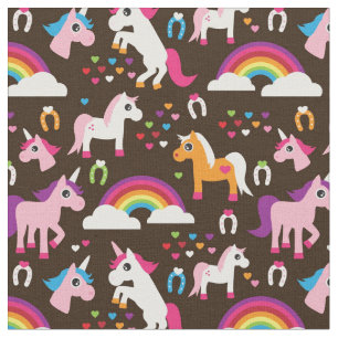 Tissu l'arc-en-ciel de licorne badine le cheval
