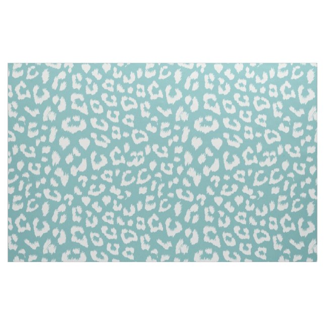 Tissu Large échelle bleue d'empreinte de léopard d'Aqua (Fat Quarter)
