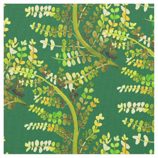 Tissu L'art de la fougère verte (Fermer)