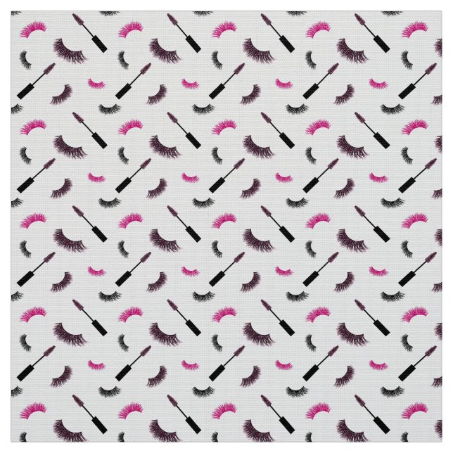 Tissu Lashes et mascara avec motif de parties scintillan (Échantillon)